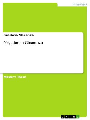 cover image of Negation in Ginantuzu